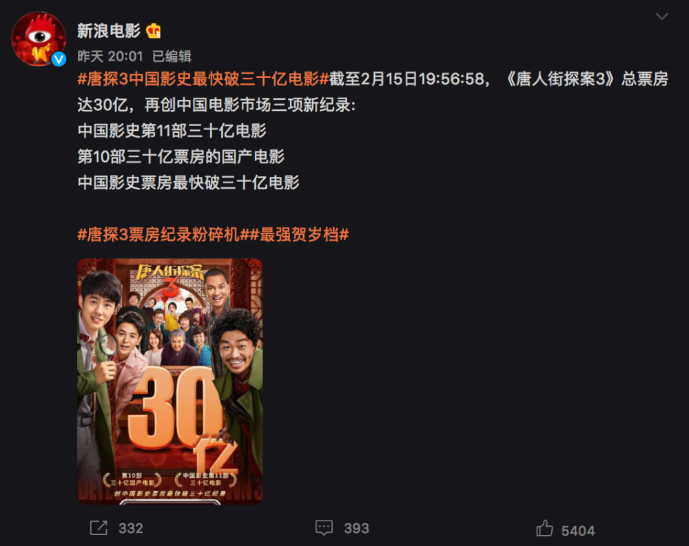 2025春节档票房破94亿，刷新历史纪录震撼影坛